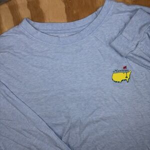 Masters Golf Tournament Graphic T Shirt Mens Large Light Blue Long Sleeve